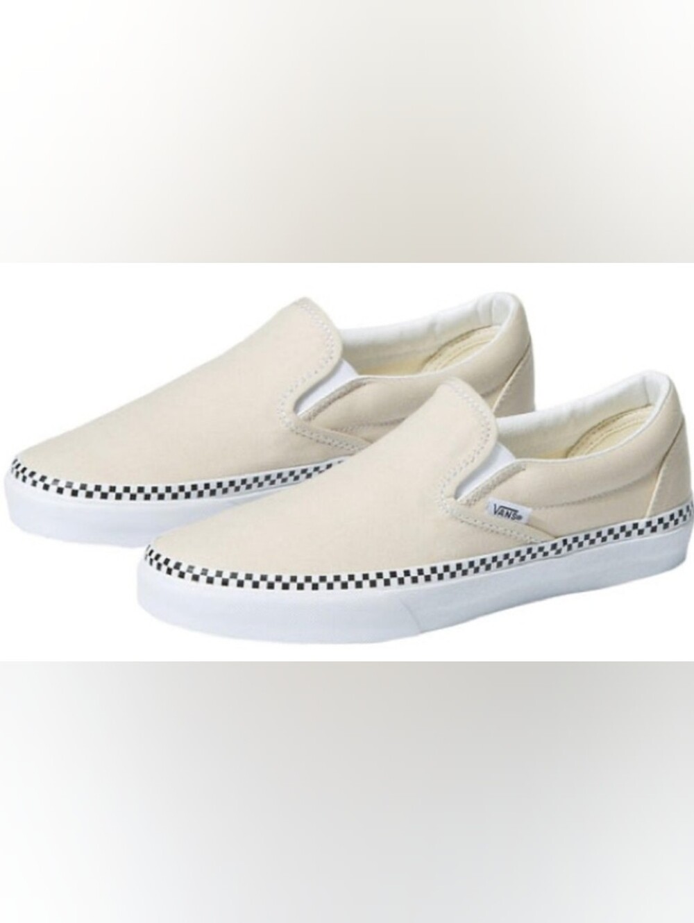 Vans Classic Slip-On Checkerboard Foxing Turtledove Sneakers Size M6 W7.5 NIB